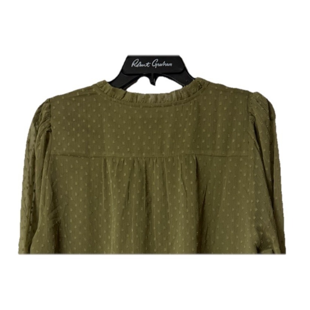 NWT Ann Taylor LOFT Womens Long‎ Sleeve Lined Casual Green Top Shirt Size Large - Picture 9 of 12